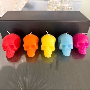 New in box Memento Mori Collection rainbow skull candles